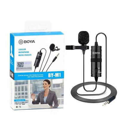 Boya BY M1 Professional Lavalier Lapel Microphone 3.5mm Clip On Mic For Android Smartphone DSLR Camera PC Audio Video RecordingBoya BY M1 Professional Lavalier Lapel Microphone 3.5mm Clip On Mic For Android Smartphone DSLR Camera PC Audio Video Recording