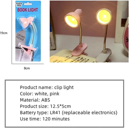 Mini Book Light With Clip – Cute Retro Night Lamp with 360° Flexible Gooseneck & Portable Reading Light for Bed